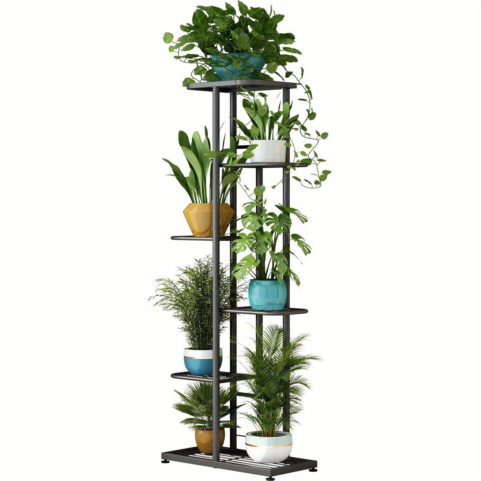 Multi-Layer Metal Plant Stand 31.5/37.4/41.3In Height Adjustable Potted Plant Holder Indoor Outdoor Corner Display Rack for Living Room Balcony Home Decor
