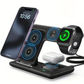 Foldable 3-In-1 Wireless Charging Station for Multiple Devices | Fast Charger Stand Dock for Iwatch Series 9 8 7 6 SE 5 4 3 2, Ultra Airpods Pro 3 2, for Iphone 17/16/15/14/13/12/11 - Magnetic Connector, USB Power, Brand: MINGMAI