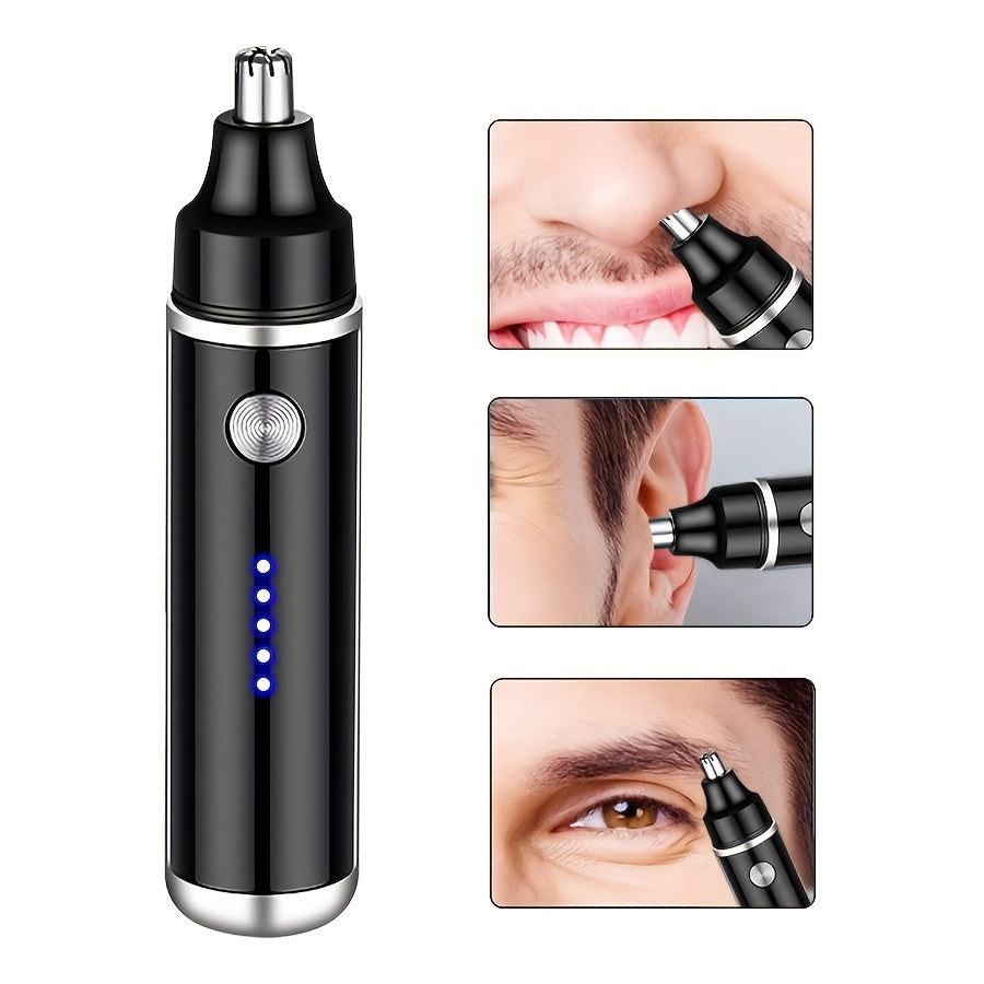 Electric Nose and Ear Hair Trimmer, Painless Eyebrow & Facial Hair Removal, USB Rechargeable with 500mAh Lithium Battery, Compact Design for Men and Women, Father's Day Gift