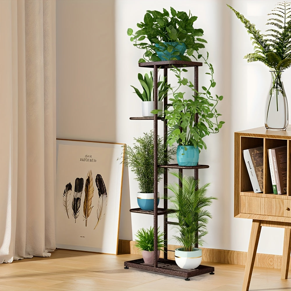 Multi-Layer Metal Plant Stand 31.5/37.4/41.3In Height Adjustable Potted Plant Holder Indoor Outdoor Corner Display Rack for Living Room Balcony Home Decor