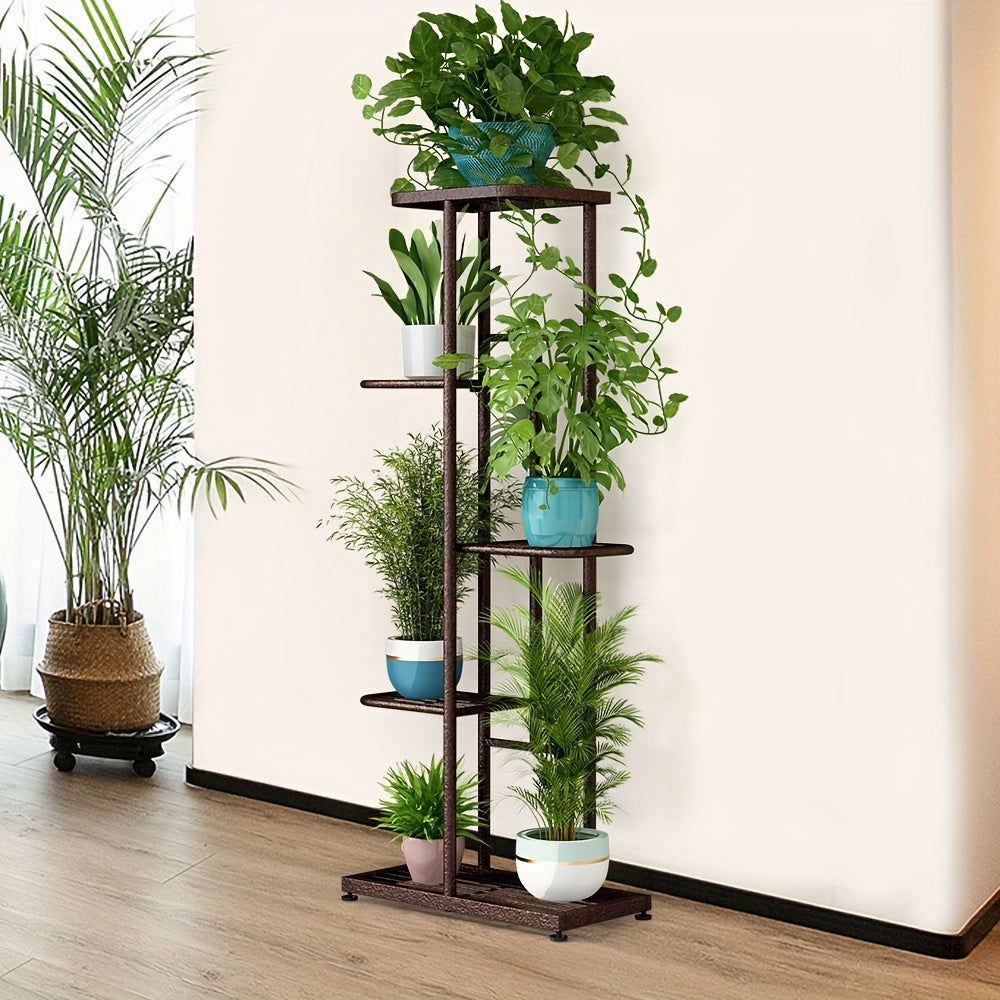 Multi-Layer Metal Plant Stand 31.5/37.4/41.3In Height Adjustable Potted Plant Holder Indoor Outdoor Corner Display Rack for Living Room Balcony Home Decor