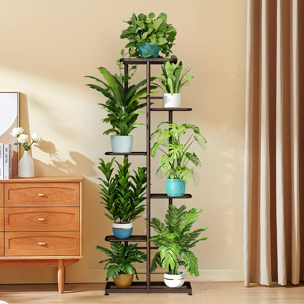 Multi-Layer Metal Plant Stand 31.5/37.4/41.3In Height Adjustable Potted Plant Holder Indoor Outdoor Corner Display Rack for Living Room Balcony Home Decor