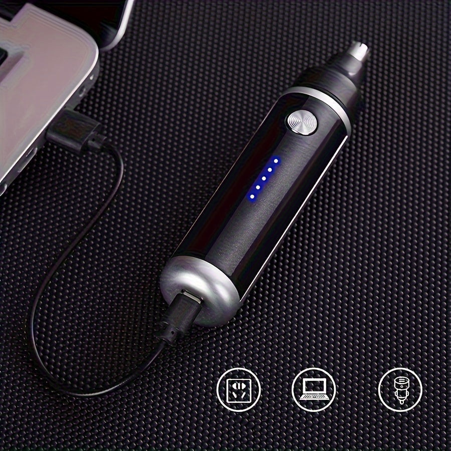 Electric Nose and Ear Hair Trimmer, Painless Eyebrow & Facial Hair Removal, USB Rechargeable with 500mAh Lithium Battery, Compact Design for Men and Women, Father's Day Gift