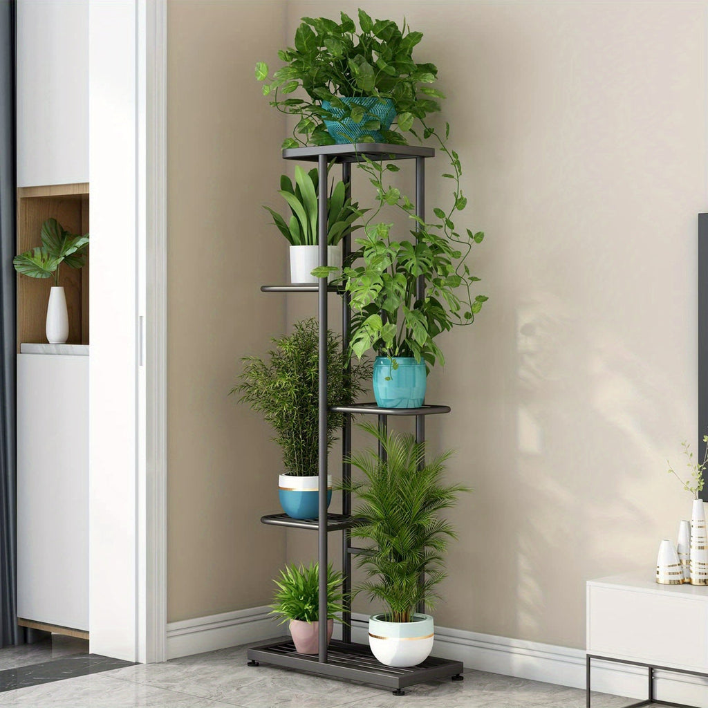 Multi-Layer Metal Plant Stand 31.5/37.4/41.3In Height Adjustable Potted Plant Holder Indoor Outdoor Corner Display Rack for Living Room Balcony Home Decor