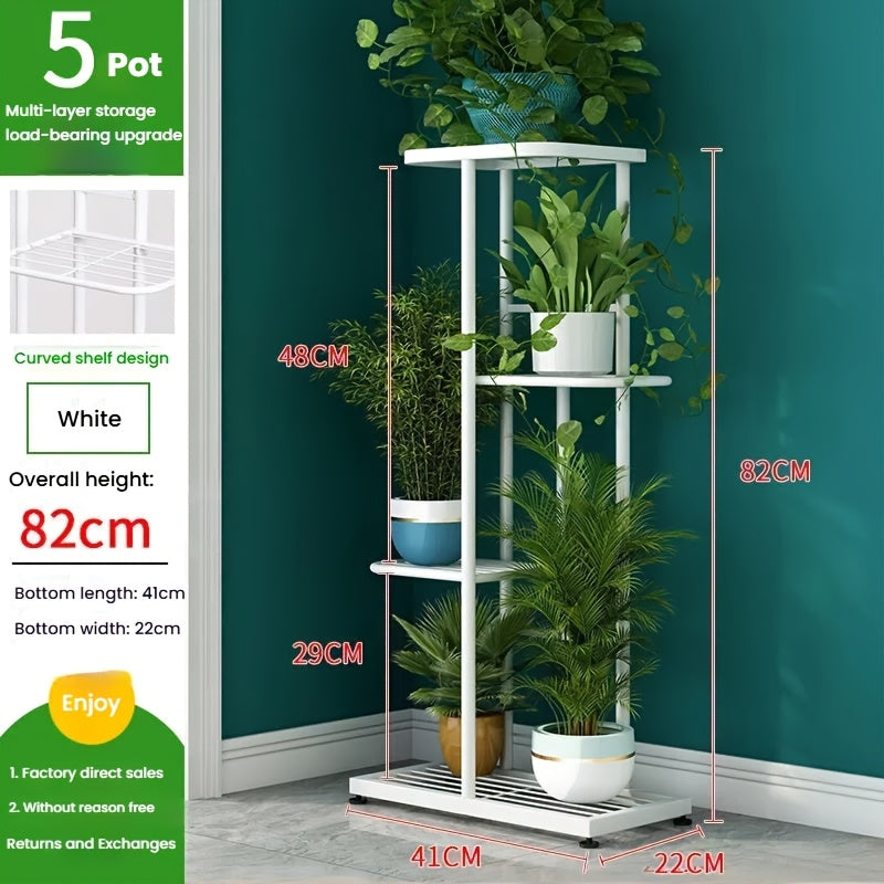Multi-Layer Metal Plant Stand 31.5/37.4/41.3In Height Adjustable Potted Plant Holder Indoor Outdoor Corner Display Rack for Living Room Balcony Home Decor