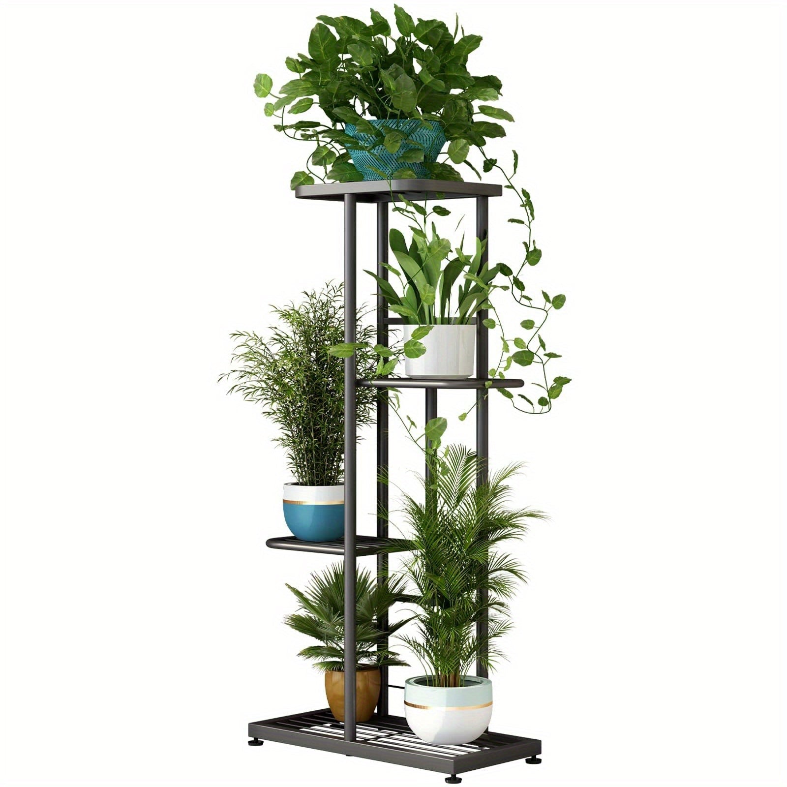 Multi-Layer Metal Plant Stand 31.5/37.4/41.3In Height Adjustable Potted Plant Holder Indoor Outdoor Corner Display Rack for Living Room Balcony Home Decor
