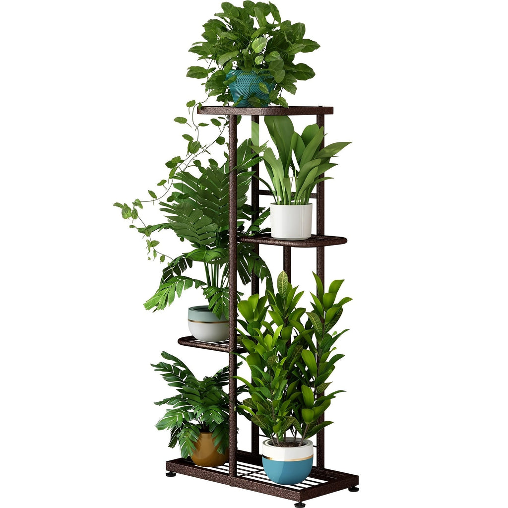 Multi-Layer Metal Plant Stand 31.5/37.4/41.3In Height Adjustable Potted Plant Holder Indoor Outdoor Corner Display Rack for Living Room Balcony Home Decor